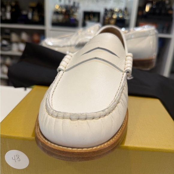Rhude Classic White Leather Loafers main image 4